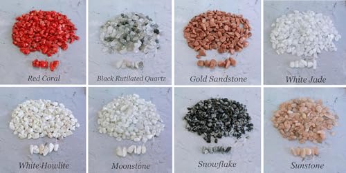 LAIDANLA Sunstone 400pcs Natural Chip Stone Beads 5-8mm Healing Crystal Irregular Gemstones Drilled DIY Loose Rocks Bead Crystal for Bracelet Earrings Necklace Jewelry Making Crafting - color: T-Sunstone