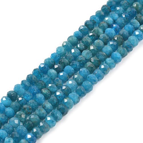 6mm Natural Apatite Faceted Rondelle Loose Beads Jewelry Making DIY Bead 16 Inch - color: Apatite