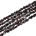 HAAMIIQII Natural Red Garnet Pebble Stone 5-8mm Small Irregular Freeform Tumbled Loose Gemstone Beads for Jewelry Making Strand 15 Inch (45-50pcs) - color: Garnet