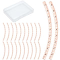 CREATCABIN 80 Pcs Rose Gold Curved Tube Bead Brass Fish Scale 2-Hole Noodle Bead Long Curved Tube Spacer Connector Bulk for Jewelry Making Charms Bracelet Necklaces Accessories 20mm - color: Rose Gold
