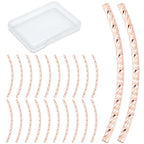 CREATCABIN 80 Pcs Rose Gold Curved Tube Bead Brass Fish Scale 2-Hole Noodle Bead Long Curved Tube Spacer Connector Bulk for Jewelry Making Charms Bracelet Necklaces Accessories 20mm - color: Rose Gold
