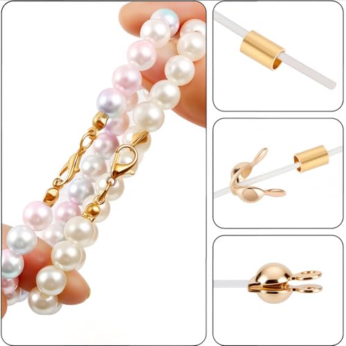 Beebeecraft 1 Box 300Pcs Tube Crimp Beads, 3x2mm Golden Stainless Steel Column Positioning Stopper Crimp Beads Cord End for Jewelry Making Bracelet Necklace - size: 3x2mm