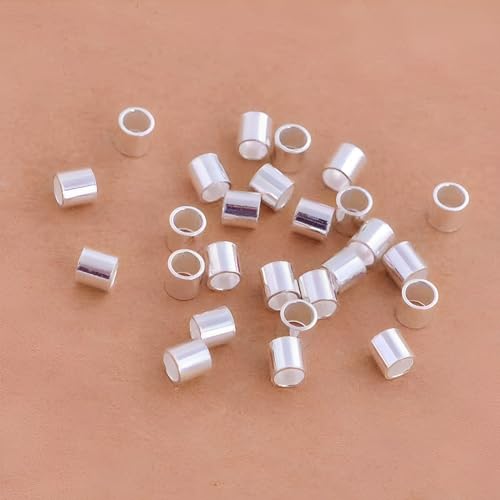 30 Pcs Crimp Beads for Jewelry Making - S925 Sterling Silver Crimping Beads, 2 mm Crimp Tube Beads for DIY Earrings Bracelet Necklace Jewelry Making and Crafting