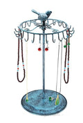 Bird Rotating Necklace Holder Bracelet Stand/Jewelry Organizer/Jewelry Tree, Turquoise - color: Turquoise