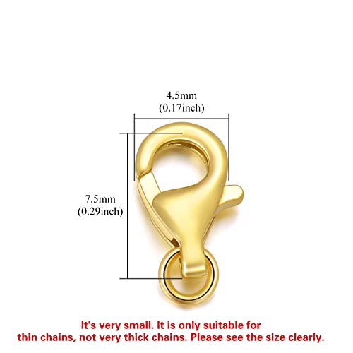 10K Gold Clasp Double Lobster Clasp Necklace Extender Clasp Bracelet Extension Connector for DIY Necklace Bracelet Jewelry Making(Style 5) - size: style 5