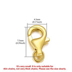 10K Gold Clasp Double Lobster Clasp Necklace Extender Clasp Bracelet Extension Connector for DIY Necklace Bracelet Jewelry Making(Style 6) - size: style 6