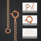 Necklace Extender, 4Pcs Rose Gold 925 Sterling Silver Necklace Extenders Chain Bracelet Anklet Extension for Women Multiple Necklaces Jewelry (1”, 2”, 3”, 4”) - color: Rose Gold