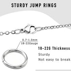 2000 PCs No Tarnish Stainless Steel Jump Rings for Jewelry Making, 4 Sizes 4-7mm, 20 Gauge Thickness, Silver (Mixed Size) - color: Mixed Size