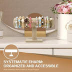 T-Bar Bracelet Display Stand for Selling, Jewelry Storage, Bracelet Holder Stand,Bangle, Jewelry Business Supplies, Watch holder for Women & Men (Yellow Linen) - color: Yellow Linen