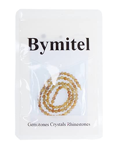 Bymitel 90 pcs Round Loose Stone Beads Gemstone Spacers for Charm DIY Jewelry Making 15.5" per Strand 4mm (Golden Tiger's Eye, 4mm) - color: Golden Tiger's Eye, size: 4mm
