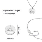 925 Sterling Silver Zodiac Necklace Disc Charm Necklace Gift for Your Wife Girlfriend or Family Member - style: Pisces