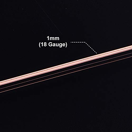 BENECREAT 18 Gauge 32 Yards Jewelry Beading Wire Tarnish Resistant Copper Wire for Beading Wrapping and Other Jewelry Craft Making - color: Copper, size: 18 Gauge