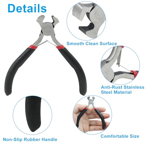 9.5cm/3.74" End Cutting Pliers for Jewelry Making, Bull Nose Pliers, Fret Wire Cutter, Nail Puller Tool for Carpenter, End Nippers for Zipper Install Stops, Wire Cutting - style: End Cutting Pliers