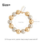 LALAPPLE Gold Plated Beaded Acrylic Bamboo Tube Bangle Bracelets for Women, Colorful Chunky Curved Tube With Gold Plated Pieces Beads Stretch Bracelet Friendship Summer Beach Jewelry - color: B-silver gold beaded (14mm)