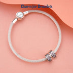 Clip Stopper Spacer Charms for Bracelets Necklaces, Compatible with Pandora,Jewery Mking DIY - style: Pink Pavé Clip