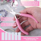 5-Inch Double Nylon Jaw Pliers with 3 Pairs of Replacement Tips and a Screwdriver, Flat Nylon Jaw Pliers for Jewelry Making, Spring Loaded Soft Nose Plier Wire Straightener Wire Wrapping Tool - style: 5-Inch Double Nylon Jaw Pliers Set
