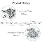 Jabogrii 13 Feet Silver Stainless Steel Jewelry Making Chains Bulk Handmade Heart Chain for Jewelry Making - color: Heart Silver