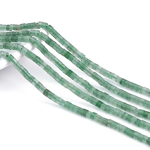 BEADIA Natural Green Aventurine Spacer Beads Caps Flat Round Loose Beads for Beading Jewelry Making 3mmx2mm 38cm - color: Green Aventurine, size: Flat Round 3mm x 2mm