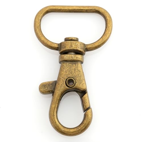 CRAFTMEMORE 3/4 Inch Trigger Snap Hooks Classic Swivel Lobster Claw Clasps Purse Lanyard Clip 20 Pack CSPS (Antique Brass) - color: Antique Brass