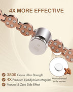 Feraco Pure Copper Bracelets for Women, 4X Ultra Strength Magnetic Bracelet with 3800 Gauss Neodymium Magnets & Dazzling Austrian Cut Crystals Stone, Adjustable Jewelry Gift - style: Sparkle Sphere - Copper