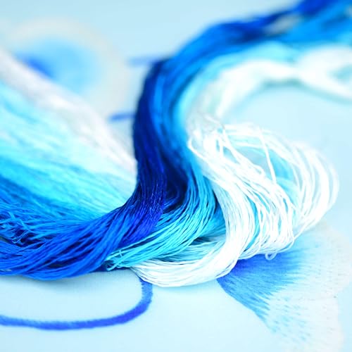 4 Skeins Mulberry Silk Floss Embroidery Thread Floss-Cross Stitch Threads China Silk Woven Jewelry Threads DIY Sewing Kits (15) - color: 15