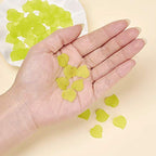 50Pcs Frosted Acrylic Leaf Charms Green Yellow Transparent Plant Pendants Clear Autumn Leaves Beads Summer Charms for Jewelry Making - color: Green Yellow #2