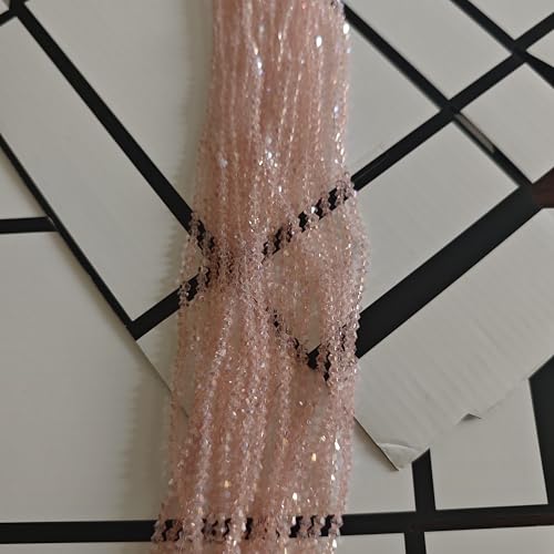 3mm4mm 1100pcs 800pcs Bicone Beads Crystal Glass Faceted Beads for Necklace Bracelet Earrings DIY Jewelry Crafts Making Project (3mm PinkAB) - color: 3mm PinkAB