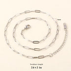 10PCS Paperclip Chains Necklace Bulk 3MM 24 Inches Stainless Steel Finished Paperclip Link Chain Bulk forJewelry Making - color: stainless steel, size: 3MM * 24 Inches