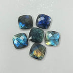 Natural Stone Pendants Faceted Flash Labradorite Stone Beads Flash Crystal Gemstone Charms for Jewelry Making Necklace Bracelet Gift - color: square