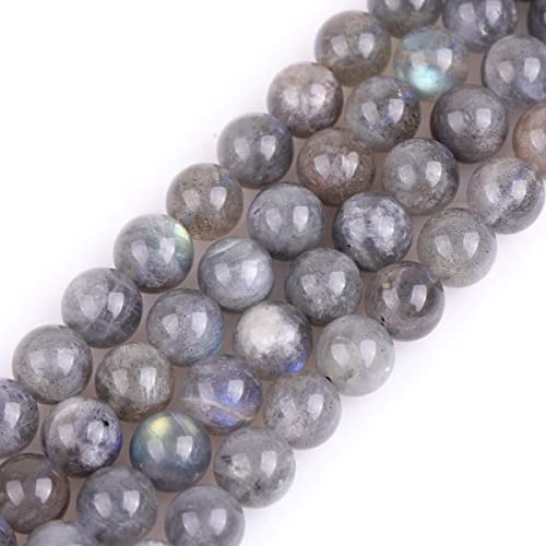 GEM-Inside Labradorite Gemstone Loose Beads AAA Grade Natural 6mm Blue Rainbow Flash Gray Crystal Energy Stone Power Beads for Jewelry Making 15" - color: Aaa Transparent Labradorite, size: 6mm
