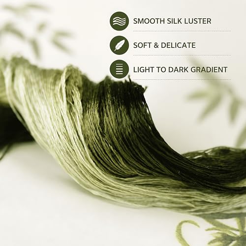 Natural 100% Silk Thread, Handmade Embroidery Thread Silk Floss 8 Colors 110m Each (77) - color: 77