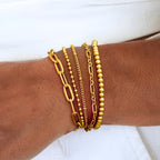 Waterproof Gold Chain Bracelet For Women Non Tarnish,14K Gold Plated Link Dainty Bracelets Stake Layered Bracelet Set Hypoallergen Gold Jewelry - color: Style-4
