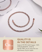 Feraco Copper Necklace for Men Women, 99.99% Pure Copper Magnetic Chains with 3500 Gauss Ultra Strength Neodymium Magnets, Adjustable Jewelry Gift with Sizing Tool - style: Clover