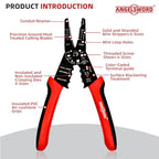 ANGELSWORD 8 inch Wire Stripper, Cable Stripper, Crimping Pliers, Wire Cutter, Wire Crimper, Multi-Function Hand Tool - size: Hand Wire Stripper