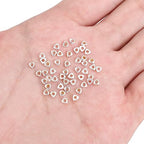 BEADIA Silver Plated Triangle Spacer Beads 3x1.5mm 50pcs for Jewelry Making Findings Non Tarnish - color: Silver, size: 3x1.5mm Triangle