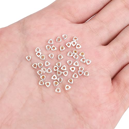 BEADIA Silver Plated Triangle Spacer Beads 3x1.5mm 50pcs for Jewelry Making Findings Non Tarnish - color: Silver, size: 3x1.5mm Triangle