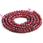 Natural Stone Beads Garnet Gemstone Faceted Loose Beads for DIY Jewelry Making Necklace Bracelrt 2 Strands/Pack Length 15" Size 4.5mm - size: 4.5mm