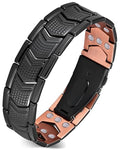 Feraco Copper Bracelet for Men 3X Strength,Magnetic Therapy Bracelet Copper Jewelry with Powerful 3800 Gauss Magnets - style: Arrowforge Pattern