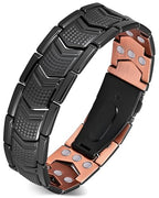 Feraco Copper Bracelet for Men 3X Strength,Magnetic Therapy Bracelet Copper Jewelry with Powerful 3800 Gauss Magnets - style: Arrowforge Pattern