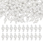 80Pcs Baroque Pearls Round Beads Double Loop Links Connectors Natural Freshwater Pearl Beads Pearl Link Connector Charm for Women DIY Jewelry Making Craft 3mm and 1.6mm Hole
