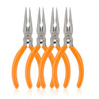 Rongon Spring-Loaded Needle Nose Pliers 4-Piece Set - 5 Inch Thin Tip Jewelry Tools with Non-Slip Grips | Professional Craft Pliers for Jewelry Making, DIY, Electronics & Wire Working (4 Pcs) - size: 4Pcs