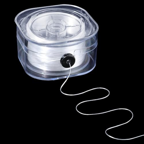 1 Roll 0.6MM Elastic Stretch Thread Crystal Cords White Clear Round Sturdy Stretchy TPU Thin String Transparent Rope Sewing Accessories for Bracelets Jewelry Making Beading Diy Craft Supply - size: 0.6mm 98.43 Yards