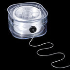 1 Roll 0.6MM Elastic Stretch Thread Crystal Cords White Clear Round Sturdy Stretchy TPU Thin String Transparent Rope Sewing Accessories for Bracelets Jewelry Making Beading Diy Craft Supply - size: 0.6mm 98.43 Yards