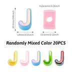 Beadthoven 20pcs Big Letter J Beads Large Hole Bubble Alphabet Acrylic Beads Charm Iridescent Plastic J Shape Loose Chunky Spacers for Jewelry Making Bracelet Necklace Keychains Shoelaces Crafts - color: J