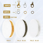 Jewelry Making Chains, 3 Rolls Stainless Chains for Jewelry Making Metal Link Rolls Bulk with 30 Lobster Clasps and 60 Jump Rings for DIY Necklace Bracelet Anklet