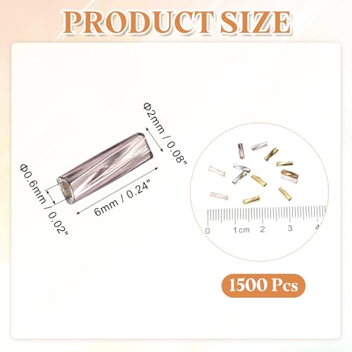 uxcell 1500Pcs Glass Bugle Seed Beads, 6x2mm Mini Long Tube Seed Beads Tube Loose Glass Seed Spacer Bead for DIY Earring Bracelets Necklace Jewelry Making Embroidery, Korean-Style Mix - color: Korean-Style Mix