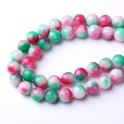 Round Loose Beads Natural Gem Beads Crystal Energy Stone Beads for Jewelry Making 15" (Green Jade, 6MM) - color: Green Jade, size: 6mm