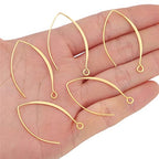 BEADIA 18K Gold Plated Earring Hooks U Shape 15x38mm 20pcs for Jewelry Making Findings - size: U Shape Hooks 15x38mm