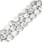 Natural White Howlite 20mm Coin Disc Loose Beads 16 Inch for DIY Jewelry Making Beads - color: White Howlite
