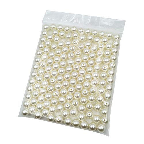 INSPIRELLE 140pcs Big Size 16mm Ivory Art Faux Pearl Beads ABS Round Loose Spacer Beads for DIY Craft Necklaces Bracelets Jewelry Making - color: Ivory, size: 16mm